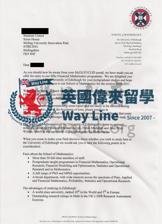 英國愛丁堡大學金融數學碩士