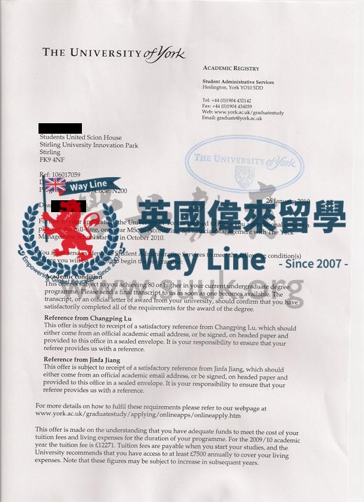 英國約克大學會計與金融管理碩士