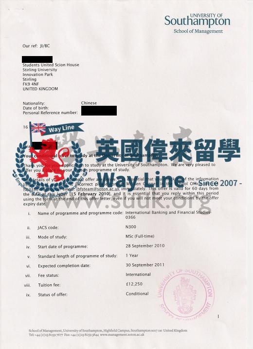 英國南安普敦大學國際銀行和金融學碩士