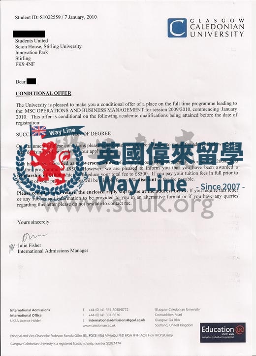 英國格拉斯哥卡莉多尼亞大學營運與商業管理碩士