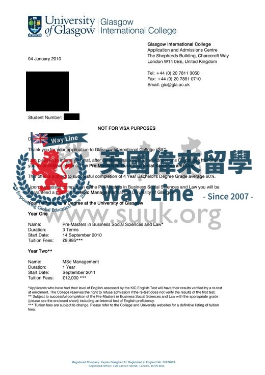 英國格拉斯哥大學碩士預科