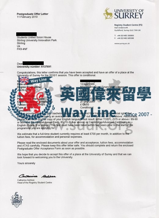 英國薩里大學國際金融管理碩士