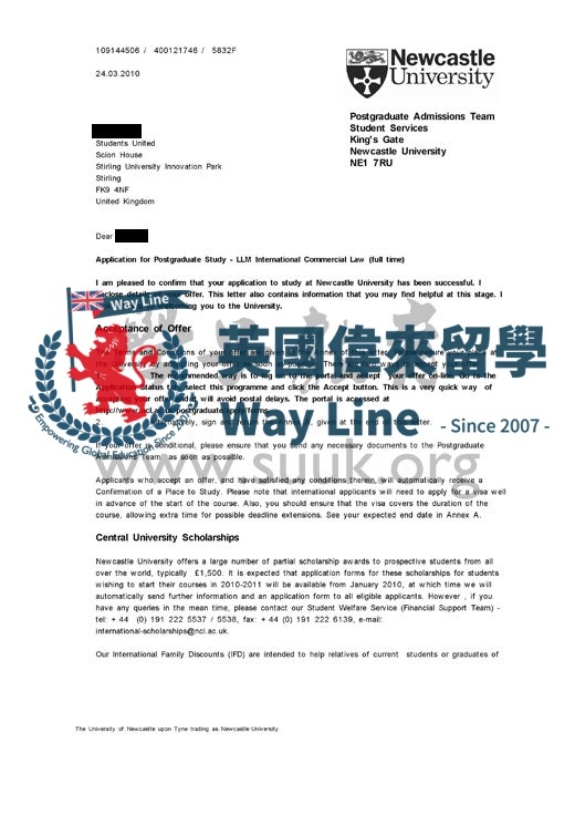 英國紐卡斯爾大學國際商業法碩士