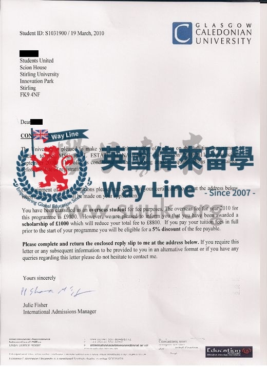 英國格拉斯哥卡利多尼亞大學房地產管理碩士