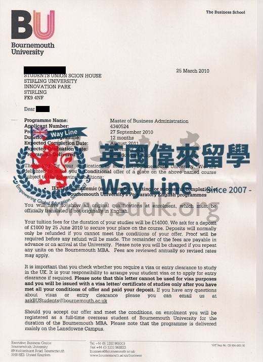 英國伯恩茅斯大學MBA