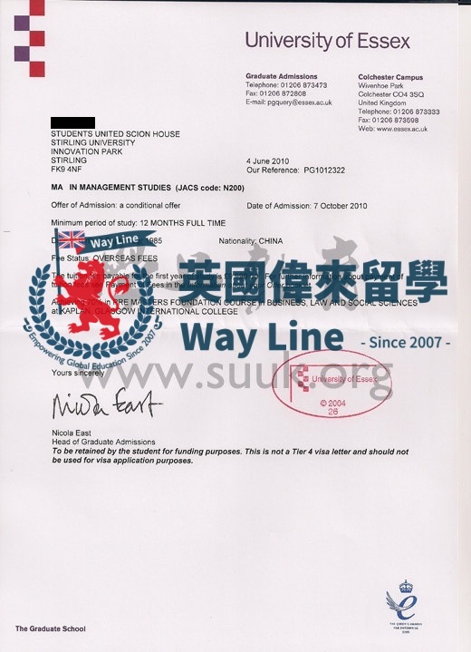 英國埃塞克斯大學管理學碩士