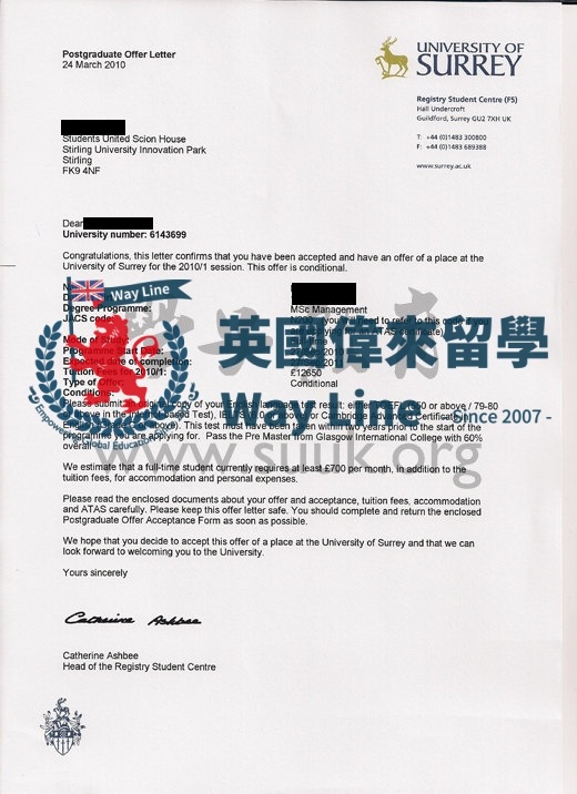 英國薩里大學工商管理碩士