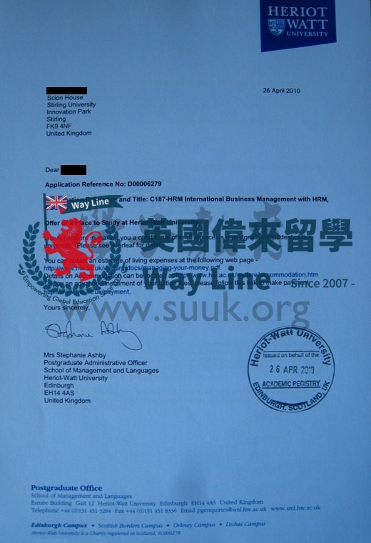 英國愛丁堡赫瑞瓦特大學人力資源管理碩士