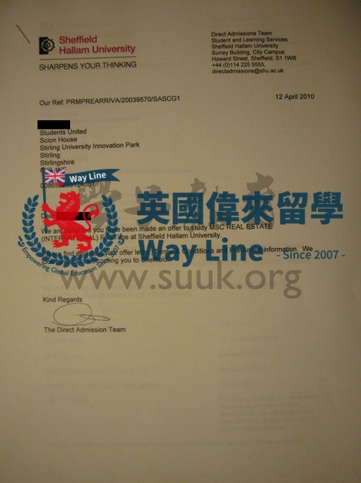 英國謝菲爾德哈萊姆大學國際房地產碩士