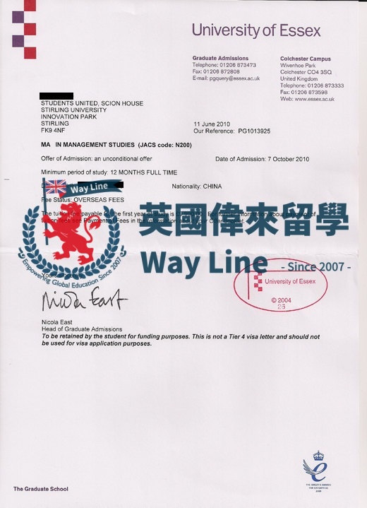 英國埃塞克斯大學管理學碩士