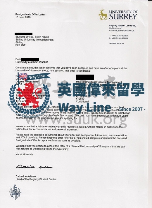 薩里大學國際金融管理學碩士