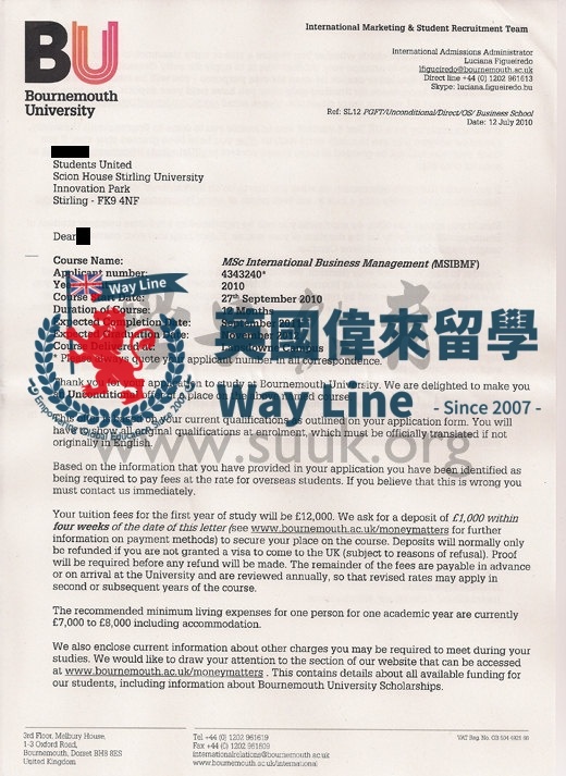 伯恩茅斯大學國際商務管理學碩士