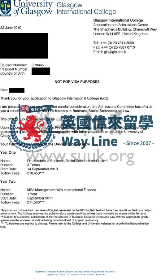 格拉斯哥大學碩士預科