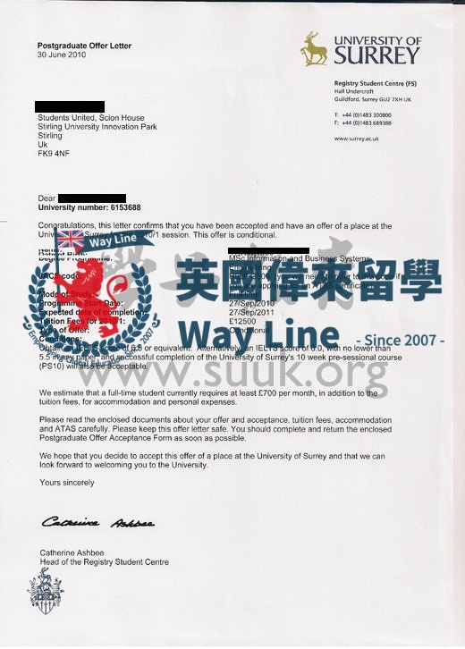 英國薩里大學信息與商務系統學碩士