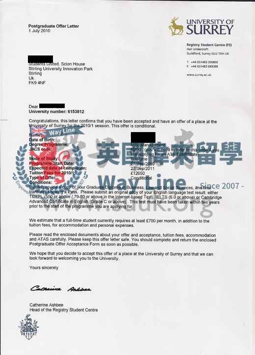 英國薩里大學管理學碩士