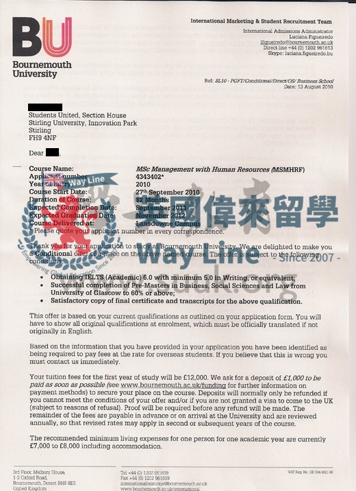 英國伯恩茅斯大學人力資源管理學碩士