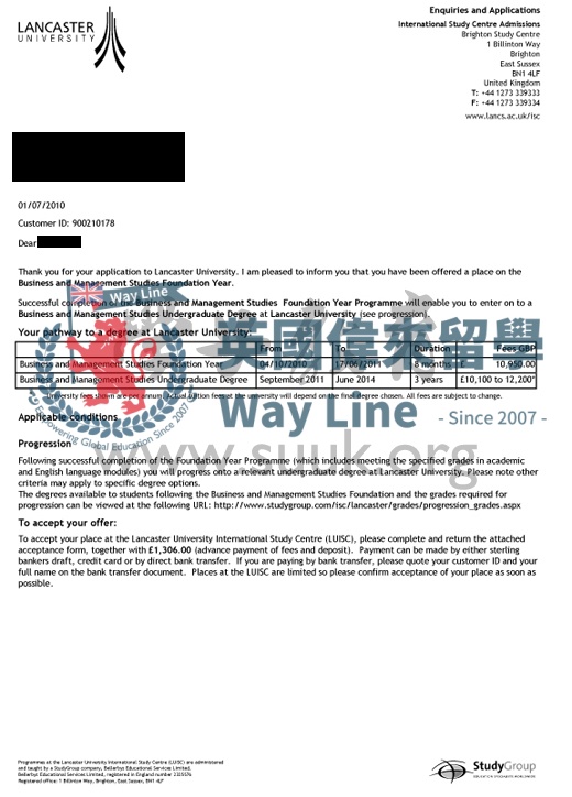 英國蘭卡斯特大學本科預科