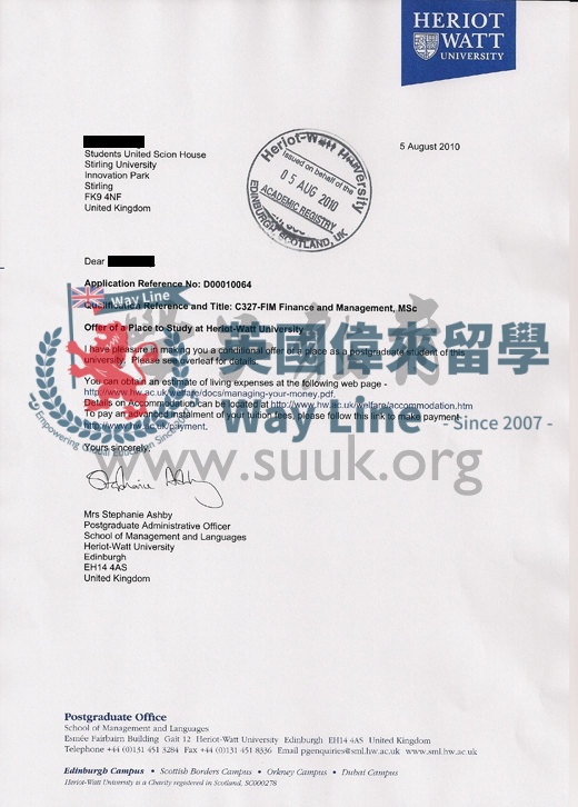 英國赫瑞瓦特大學金融與管理學碩士