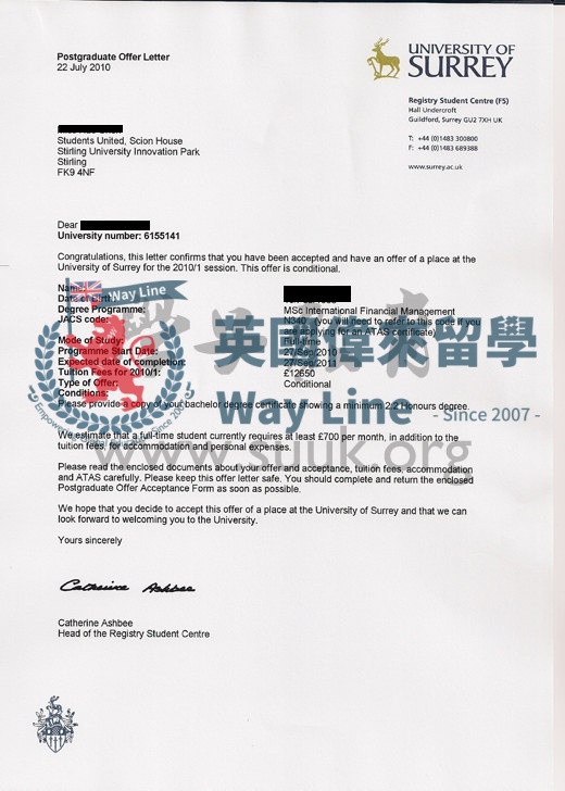 英國薩里大學國際金融管理學碩士