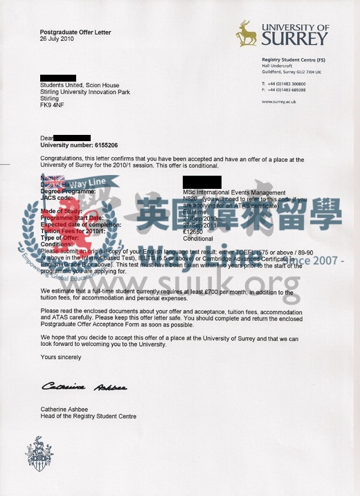 英國薩里大學國際展會管理學碩士