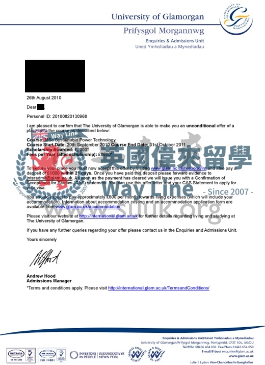 英國格拉摩根大學再生能源技術學碩士