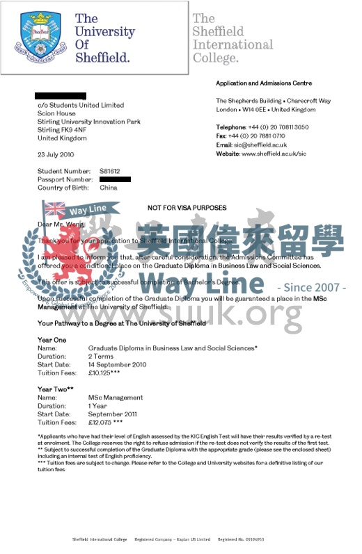 英國謝菲爾德大學碩士預科