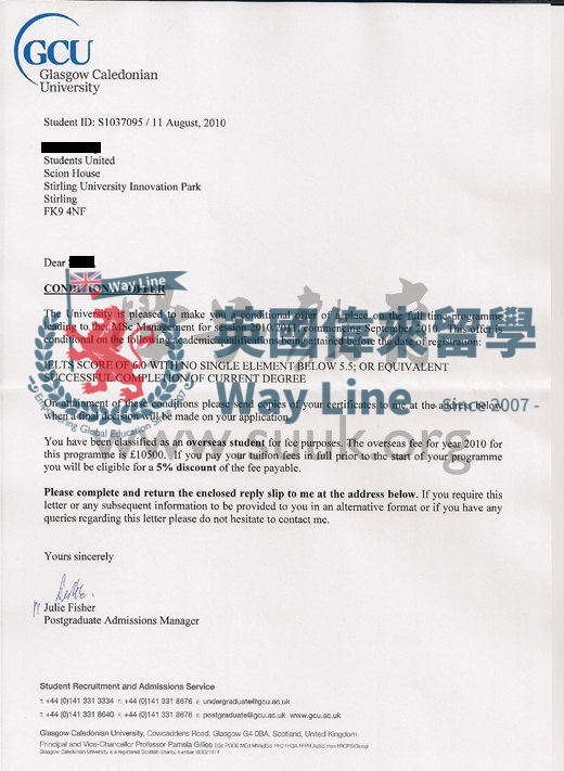 英國格拉斯哥卡里多尼亞大學管理學碩士