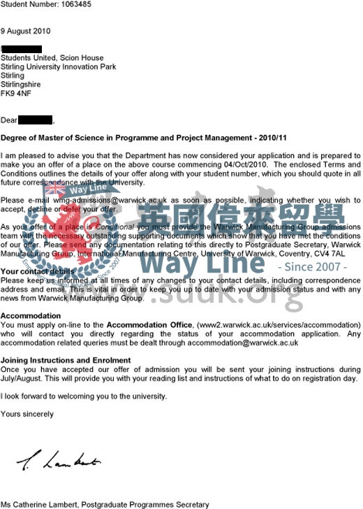  英國華威大學方案與項目管理學碩士
