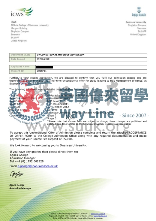 英國斯旺西大學碩士預科