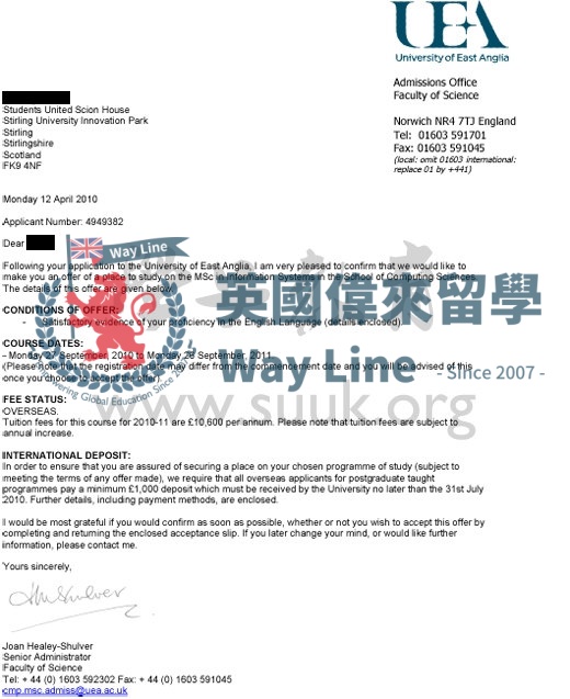 英國東英格利亞大學信息系統學碩士