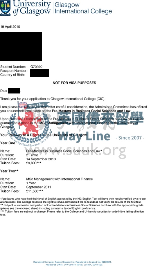 英國格拉斯哥大學碩士預科