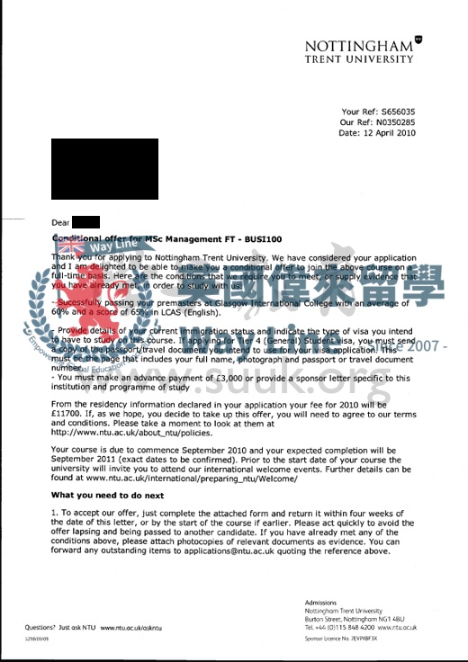 英國諾丁漢特倫特大學管理學碩士