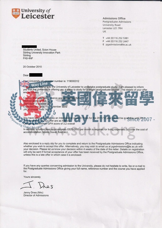 英國萊斯特大學管理金融與會計學碩士