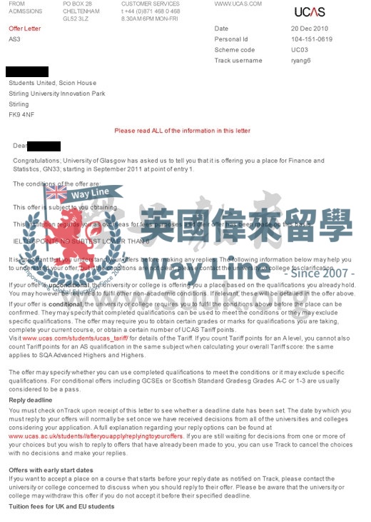 英國格拉斯哥大學金融與統計學本科