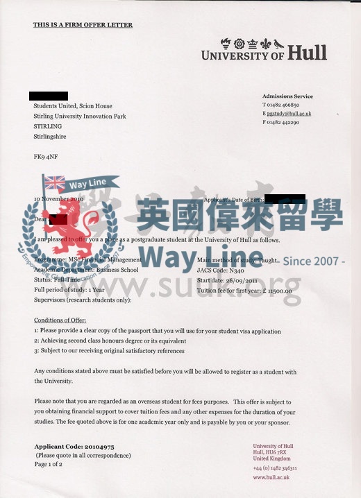 英國赫爾大學金融管理學碩士