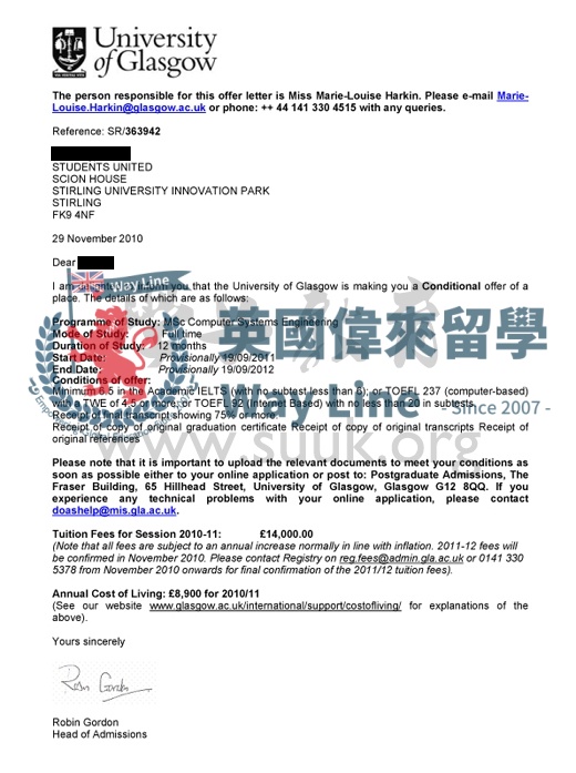 英國格拉斯哥大學計算機系統工程學碩士