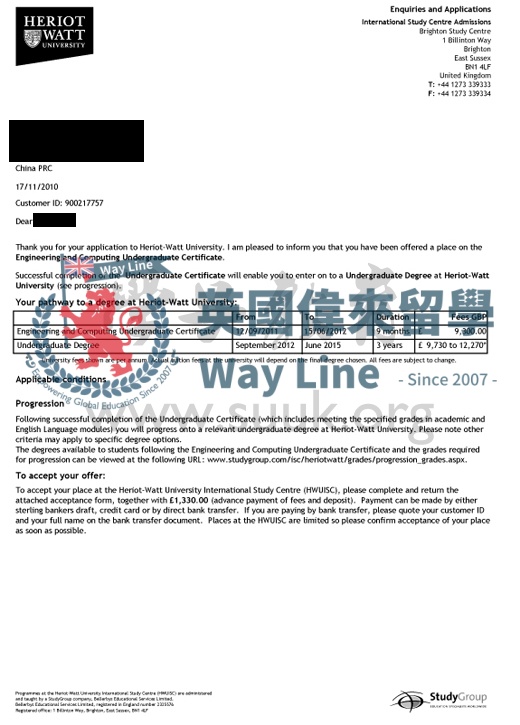 英國赫瑞瓦特大學本科預科