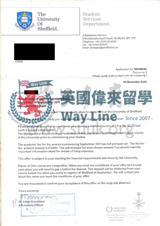 英國謝菲爾德大學人力資源管理學碩士