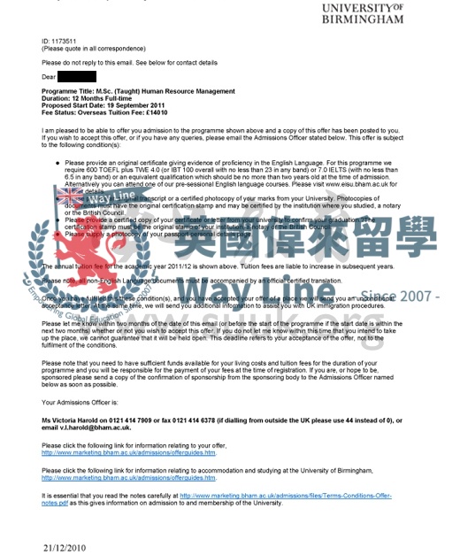 英國伯明翰大學人力資源管理學碩士