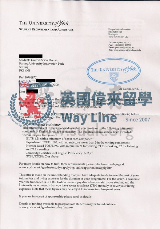 英國約克大學英語教育學碩士