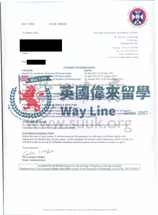 英國愛丁堡大學學前語言課