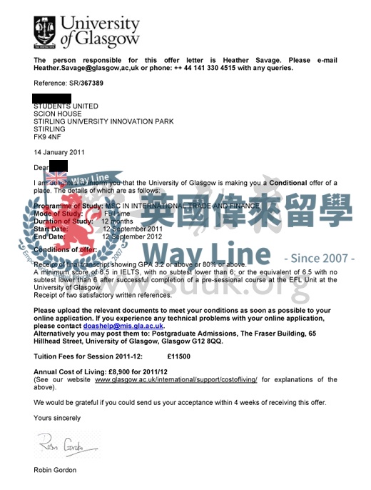 英國格拉斯哥大學國際貿易與金融學碩士