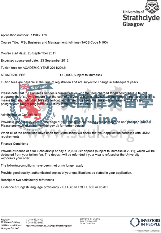 英國斯特拉斯克萊德大學商務和管理學碩士