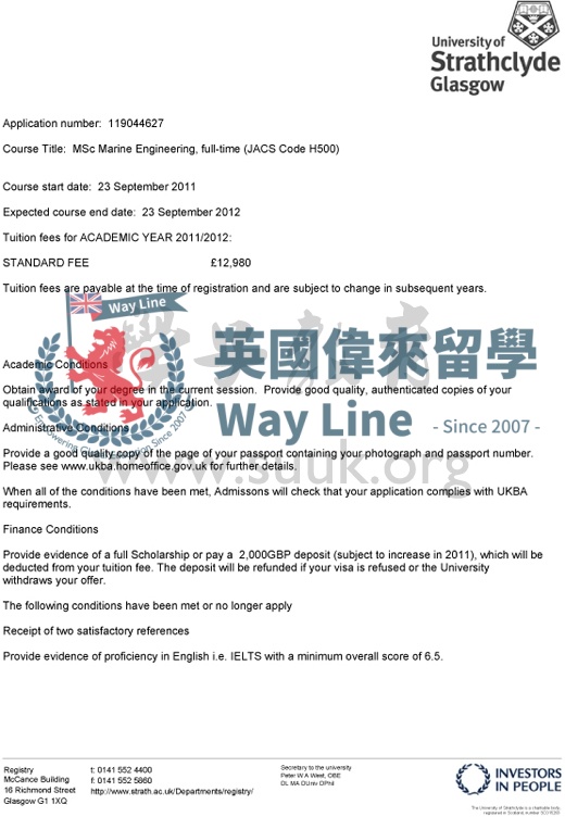 英國斯特拉斯克萊德大學海洋工程學碩士