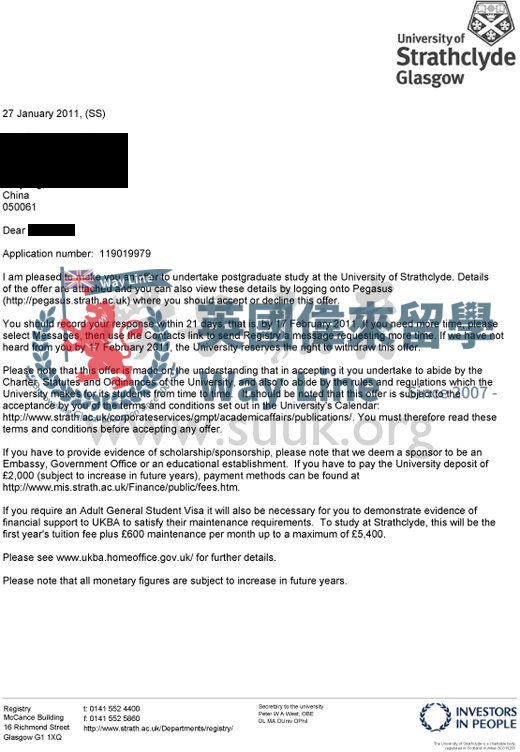 英國斯特拉斯克萊德大學營銷學碩士