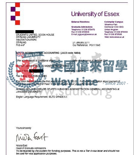 英國埃塞克斯大學國際會計學碩士