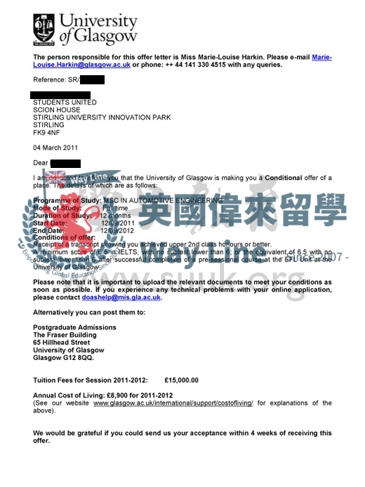 英國格拉斯哥大學汽車工程學碩士