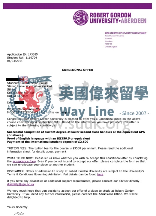 英國羅伯特戈登大學項目管理學碩士