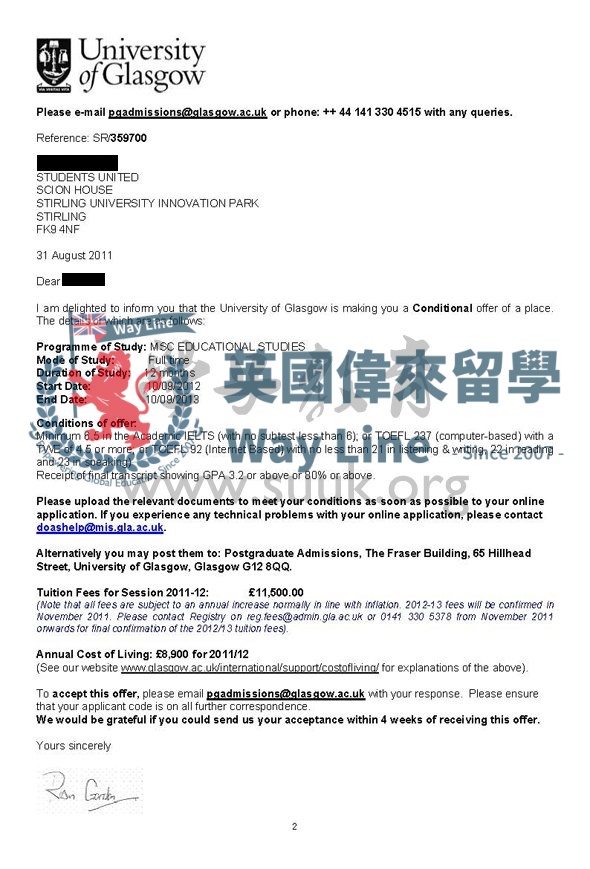 英國格拉斯哥大學教育學碩士