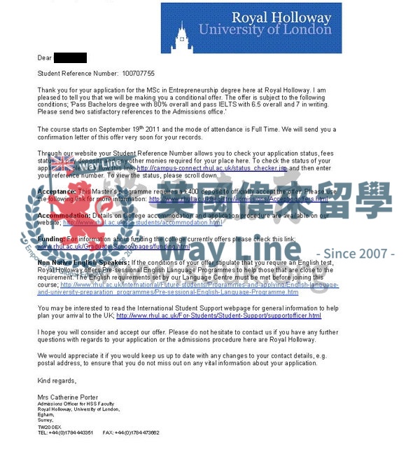 英國皇家霍洛威大學企業學碩士